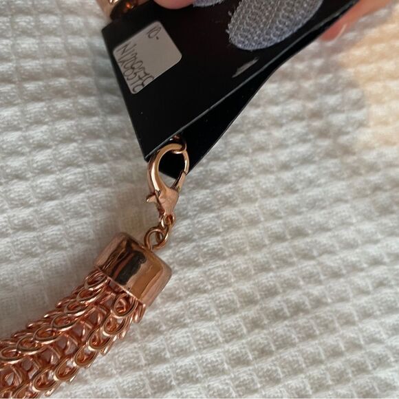 NWT Rose gold‎ metal tubular statement necklace - Picture 3 of 4